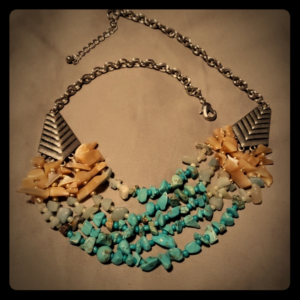 Turquoise and Shell Necklace
